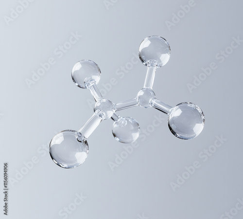 Glass Model of a Six-Atom Molecule