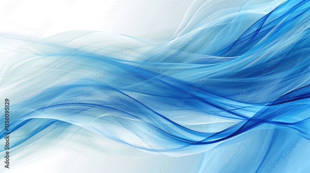 Flowing Blue Waves: Abstract Motion Illustration for Artistic Background Decoration Flowing Blue Waves: Abstract Motion Illustration for Artistic Background Decoration