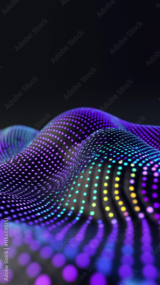 Abstract Wavy Surface with Multicolored Dots Abstract Wavy Surface with Multicolored Dots