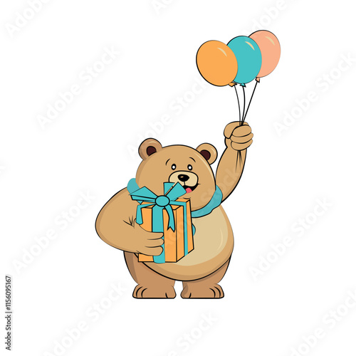 Rough funny bear, mascot