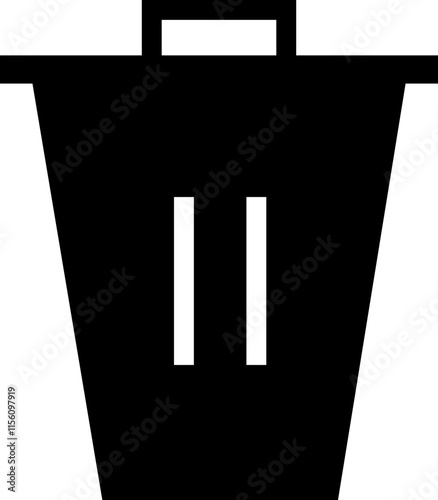 Trash bin icon. Trash dustbin sign element. Recyclable Waste flat Design isolated on transparent background. Waste sorting container. Suitable for Web Page, Mobile App. Recovery and delete symbol.