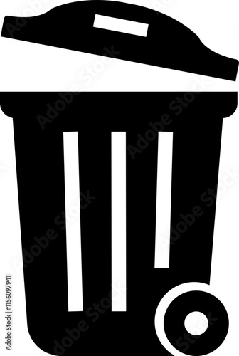 Trash bin icon. Trash dustbin sign element. Recyclable Waste flat Design isolated on transparent background. Waste sorting container. Suitable for Web Page, Mobile App. Recovery and delete symbol.