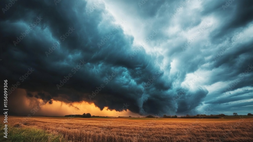 Dramatic Hailstorm Clouds over Rural Farmland Dramatic Hailstorm Clouds over Rural Farmland