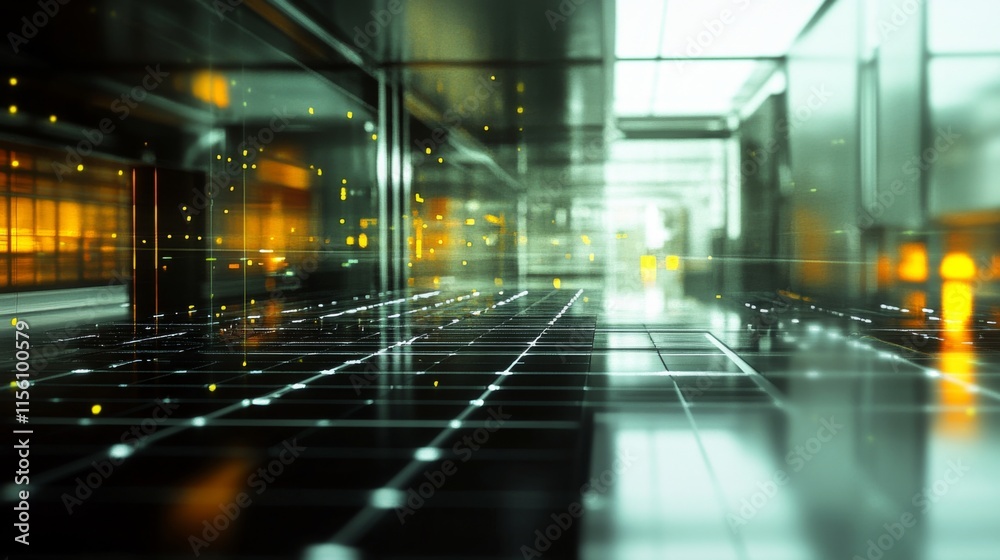 Fototapeta premium Futuristic City Rooftops with Renewable Energy Solutions