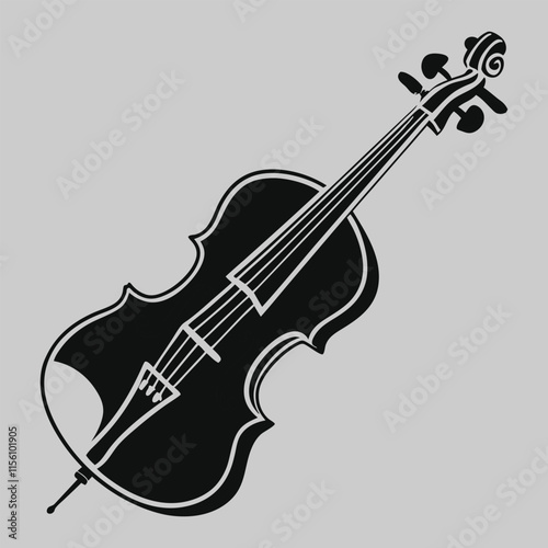 cello silhouette vector design art and illustration