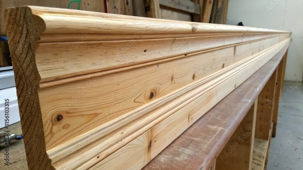 Subtle imperfections and natural knots are visible on the raw trim each a testament to the craftsmanship waiting to be embraced by paint. Subtle imperfections and natural knots are visible on the raw trim each a testament to the craftsmanship waiting to be embraced by paint.