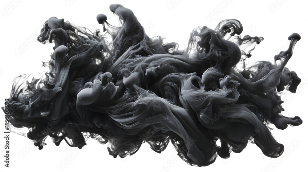 Abstract Grey Ink Swirl Fluid Art Smoky Texture Design Element Abstract Grey Ink Swirl Fluid Art Smoky Texture Design Element