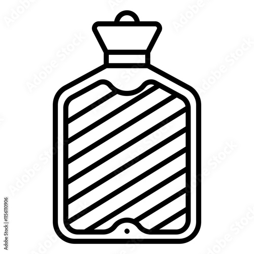 Illustration of Hot Water Bottle Line Icon Design