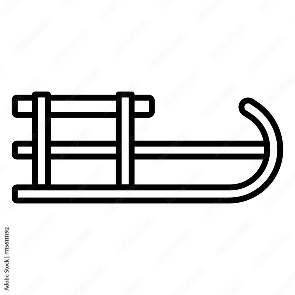 Illustration of Sledge Line Icon Design Illustration of Sledge Line Icon Design