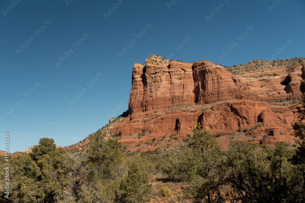Approaching Red rock mountain formations to the north of Oak Creek village - 1 Approaching Red rock mountain formations to the north of Oak Creek village - 1