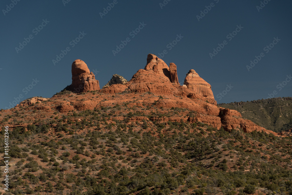Red rock mountain range between near Oak Creek Canyon and Sedona -3 Red rock mountain range between near Oak Creek Canyon and Sedona -3