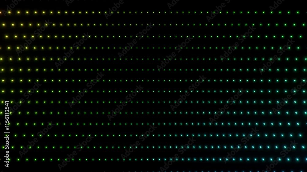 Looping background of colorful shining dots 3d render. Vj loop for use in night club, music festival, for dj set. Fantastic background for overlay or intro, credits and end screen