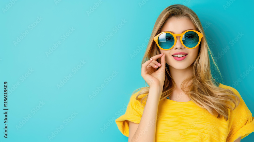A captivating young female singer stands out against a bluepink backdrop, exuding talent and charisma. A captivating young female singer stands out against a bluepink backdrop, exuding talent and charisma.