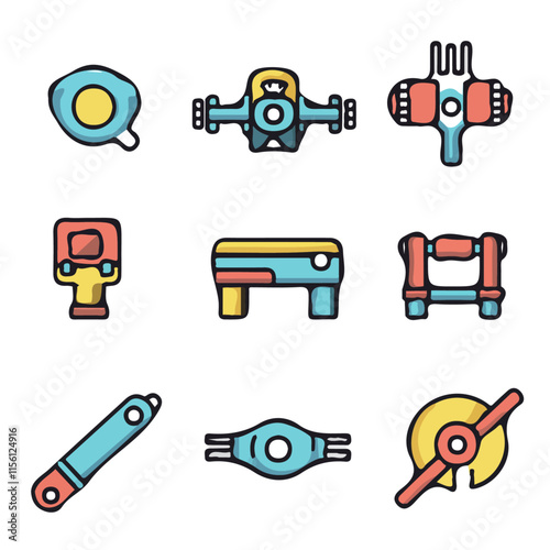Colorful Icons Set of Repair – Creative and Practical Repair Icons, Stylish Vector Art for Maintenance and Fixing Design
