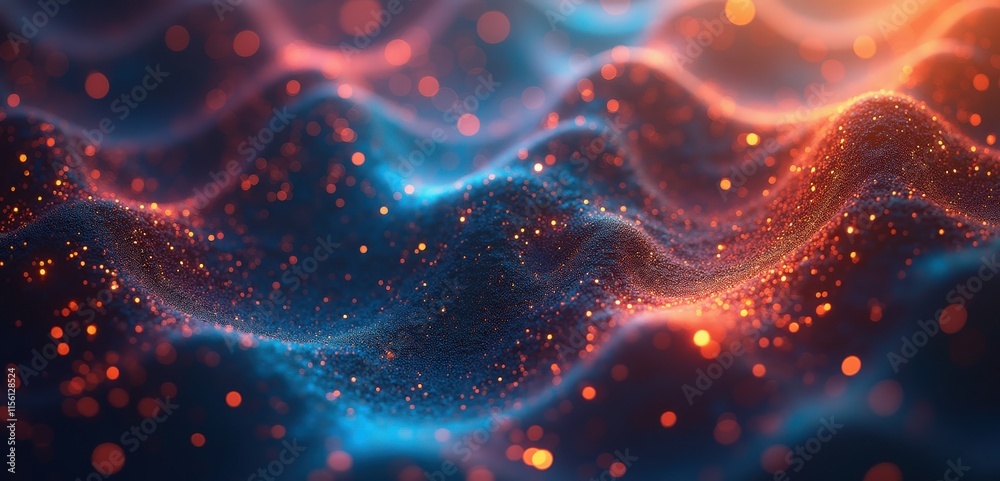 A mesmerizing abstract image of shimmering waves in vibrant blue and orange tones, perfect for tech, science, or creative projects. A mesmerizing abstract image of shimmering waves in vibrant blue and orange tones, perfect for tech, science, or creative projects.