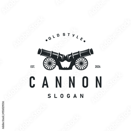 simple military cannon logo design army weapon template illustration symbol