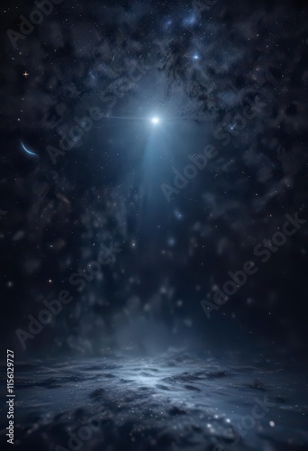 Celestial canvas with twinkling stars against dark blue background, stars,  nebulae