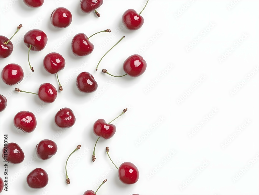a pattern of red cherries arranged on a white background, creating a clean and visually appealing design perfect for various branding and design applications a pattern of red cherries arranged on a white background, creating a clean and visually appealing design perfect for various branding and design applications