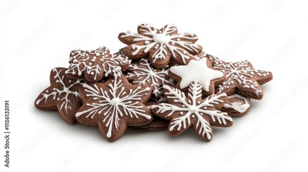 A collection of homemade gingerbread cookies, captured on a clear background to emphasize the home-baked treats, set on a white backdrop. A collection of homemade gingerbread cookies, captured on a clear background to emphasize the home-baked treats, set on a white backdrop.