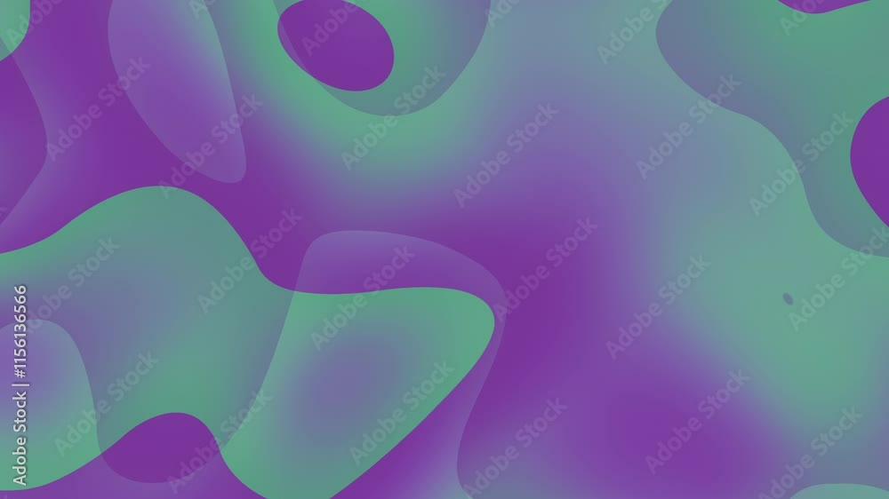Des formes abstraites violettes et vertes se fondent dans un design fluide, adapté aux arrière-plans, aux fonds d'écran, à la stratégie de marque et aux concepts artistiques modernes