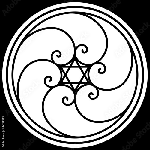 golden ration fibonacci pattern for logo icon background web graphic tattoo. vector illustration