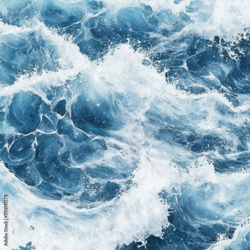 Close-up of churning ocean water with whitecaps and foam. photo