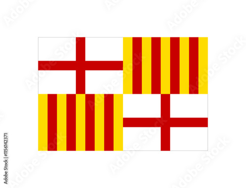 Flag of Barcelona city, Spain