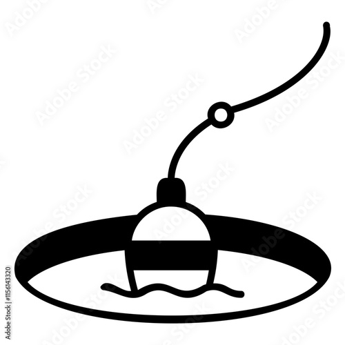 Illustration of Fishing Solid Icon Design