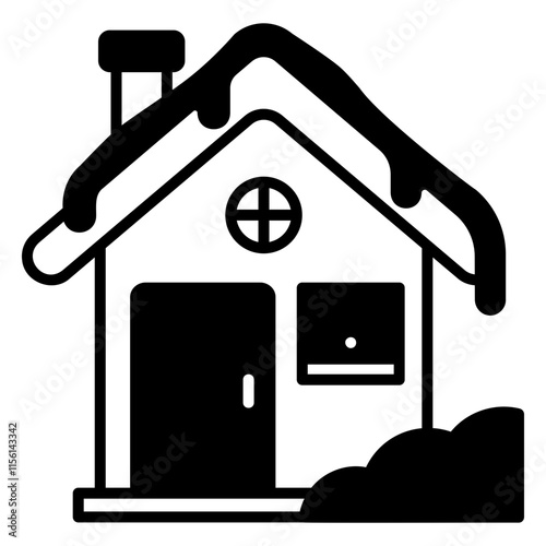 Illustration of House Solid Icon Design