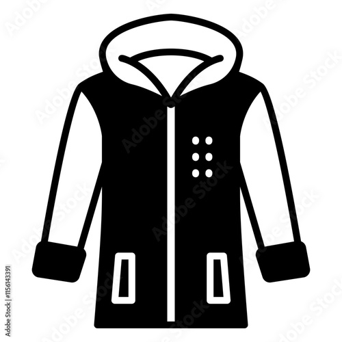 Illustration of Jacket Solid Icon Design