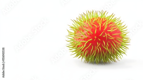 A single rambutan fruit isolated on white background photo