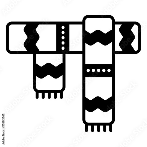 Illustration of Scarf Solid Icon Design