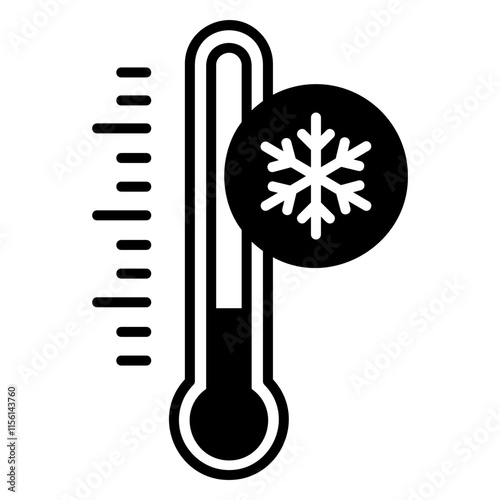 Illustration of Thermometer Solid Icon Design