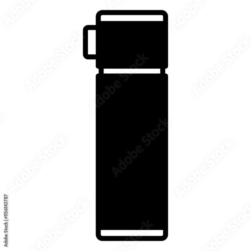 Illustration of Thermos Solid Icon Design