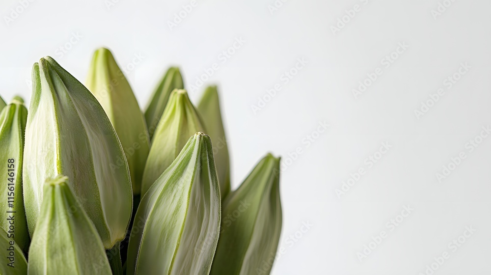 Obraz premium Green Flower Buds Close Up Macro Shot