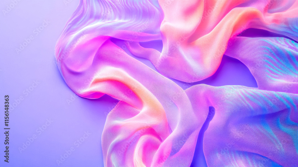 Obraz premium Thermoactive fabric changing color with temperature variations on purple background