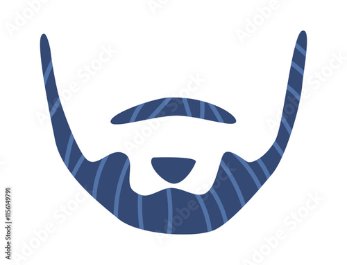 Male mustache and beard vector illustration