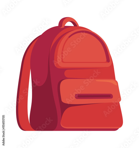 Red schoolbag supply vector illustration