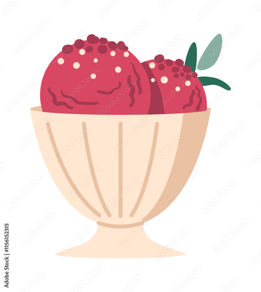 Glass with ice-cream vector illustration