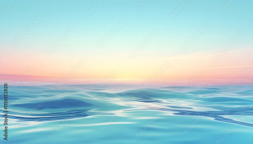 Obraz premium Serene Ocean Sunset Pastel Hues Peaceful Waterscape