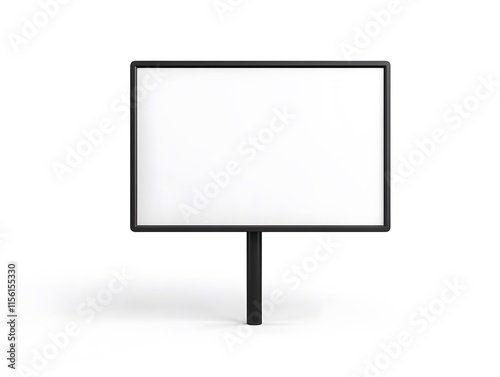 Street Sign, Rectangular and Square Shaped, Nailed to a Post, on a White Background, Abstract Image for Advertising Campaigns, Creatives, Advertisements.