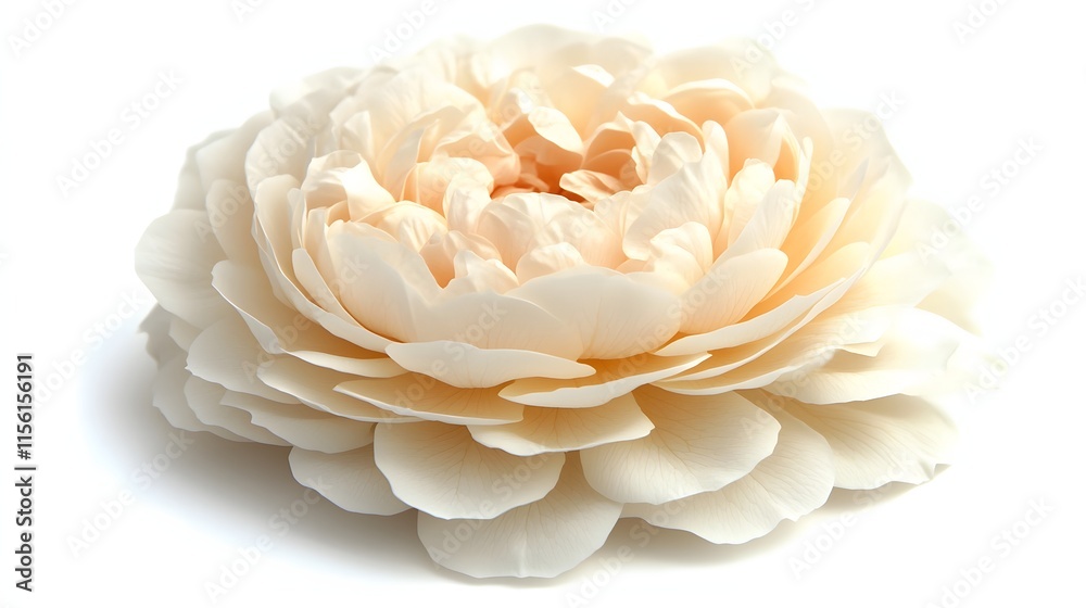 A single creamy white rose blossom displays its delicate petals A single creamy white rose blossom displays its delicate petals