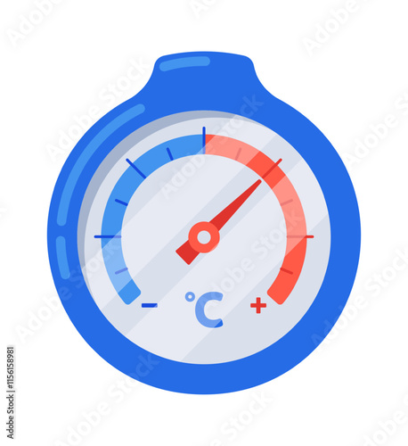 Thermostat temperature measurement tool vector illustration