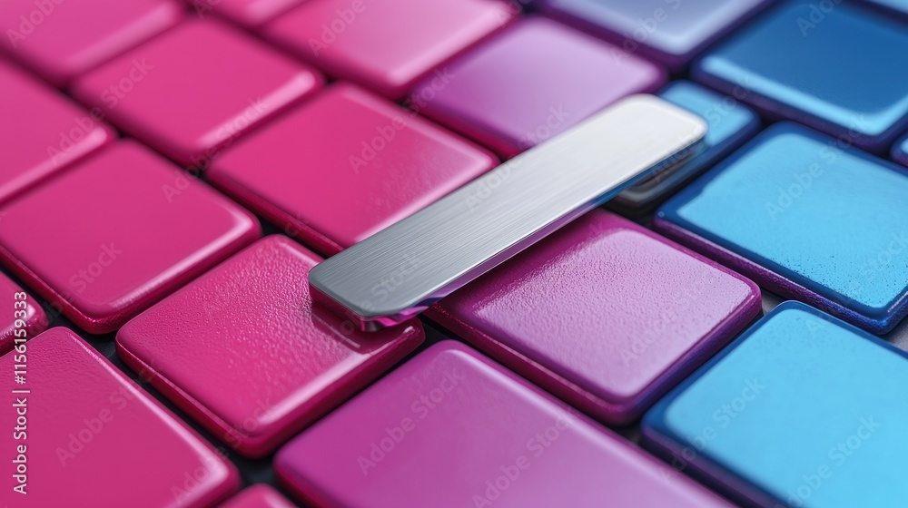 Abstract Colorful Blocks with Metallic Bar Abstract Colorful Blocks with Metallic Bar