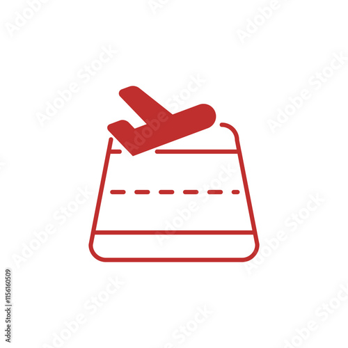 Airplane and bag icon on white background for graphic and web design. Creative illustration concept symbol for web or mobile app. Element design ui apps