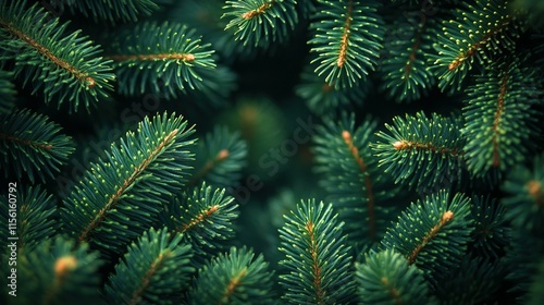 Lush Green Pine Tree Branches Close Up