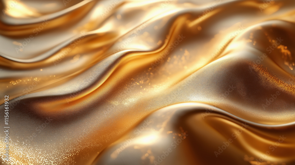 Fototapeta premium Gold foil border with shimmering metallic accents and subtle reflections. This luxurious design adds opulence and elegance, perfect for premium stationery or high-end digital designs.