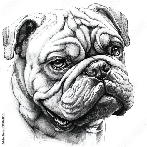 Bulldog clip art, clip art concept
