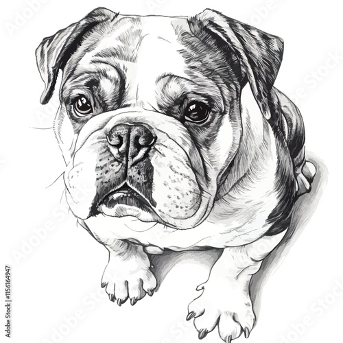 Bulldog clip art, clip art concept
