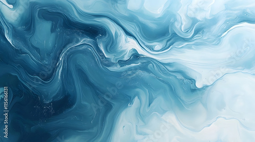 Abstract Blue Swirling Paint Texture Design